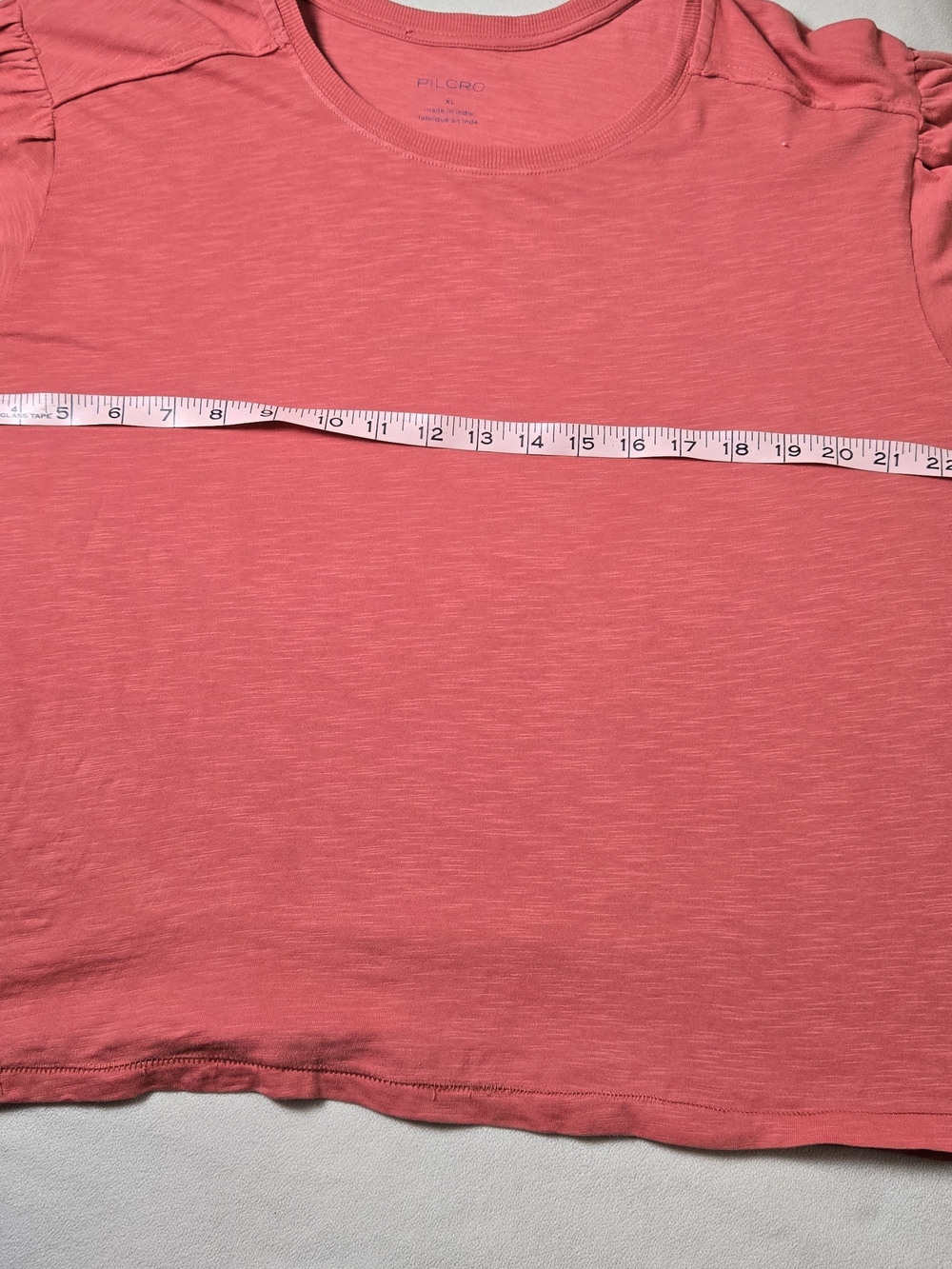 Anthropologie Pilcro Crew-Neck Smocked Ruched Top Rose Pink Rust XL - Picture 7 of 11